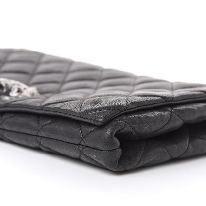 Chanel Lambskin Quilted Medium Leo Lion Flap Clutch Black 9 of 13