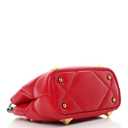 Valentino Garavani Nappa Mini Roman Stud The Handle Bag Rouge Pur 3 of 4