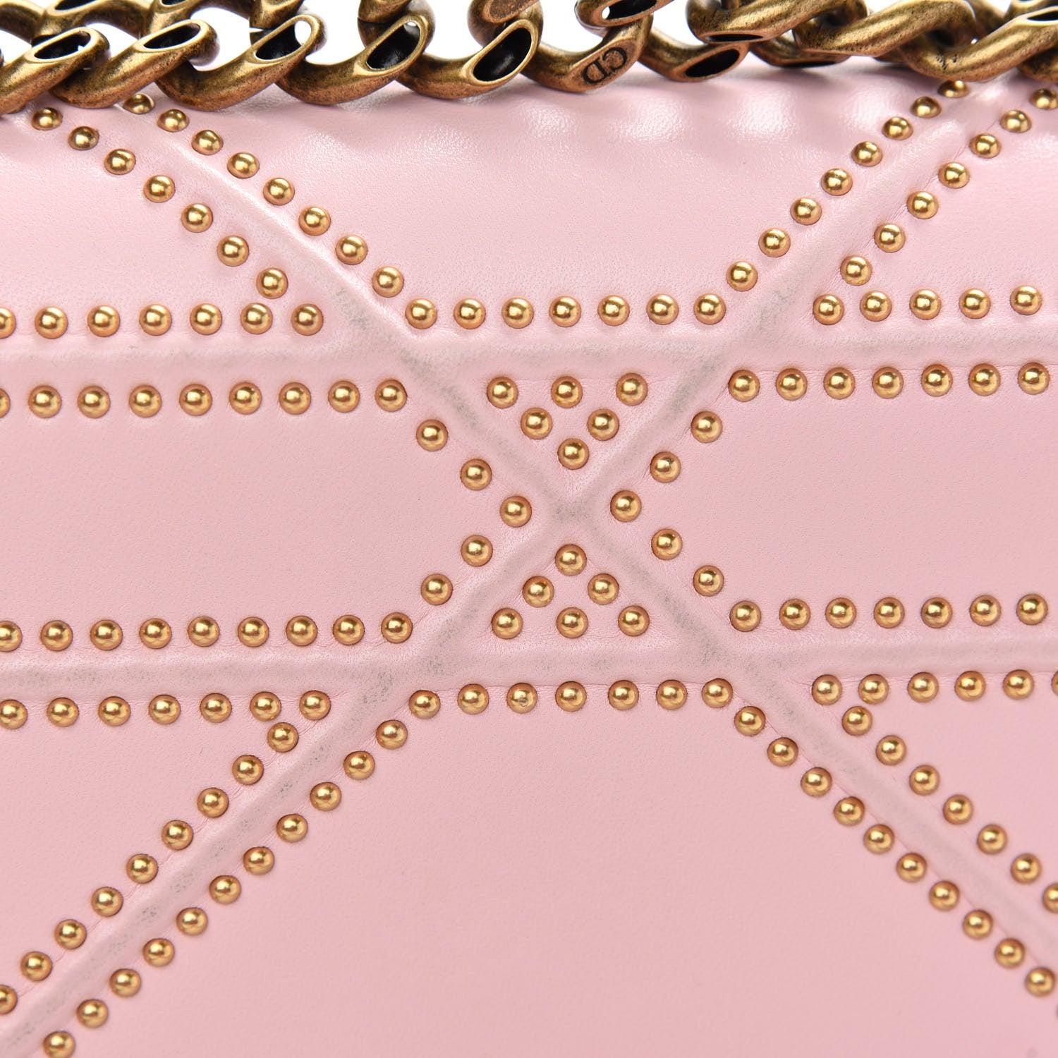 Christian Dior Lambskin Studded Small Diorama Flap Bag Light Pink 10 of 11