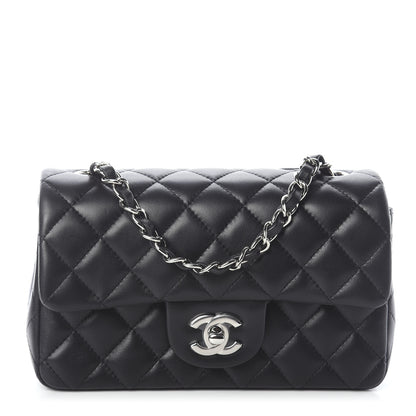 Chanel Lambskin Quilted Mini Rectangular Flap Black 1 of 9