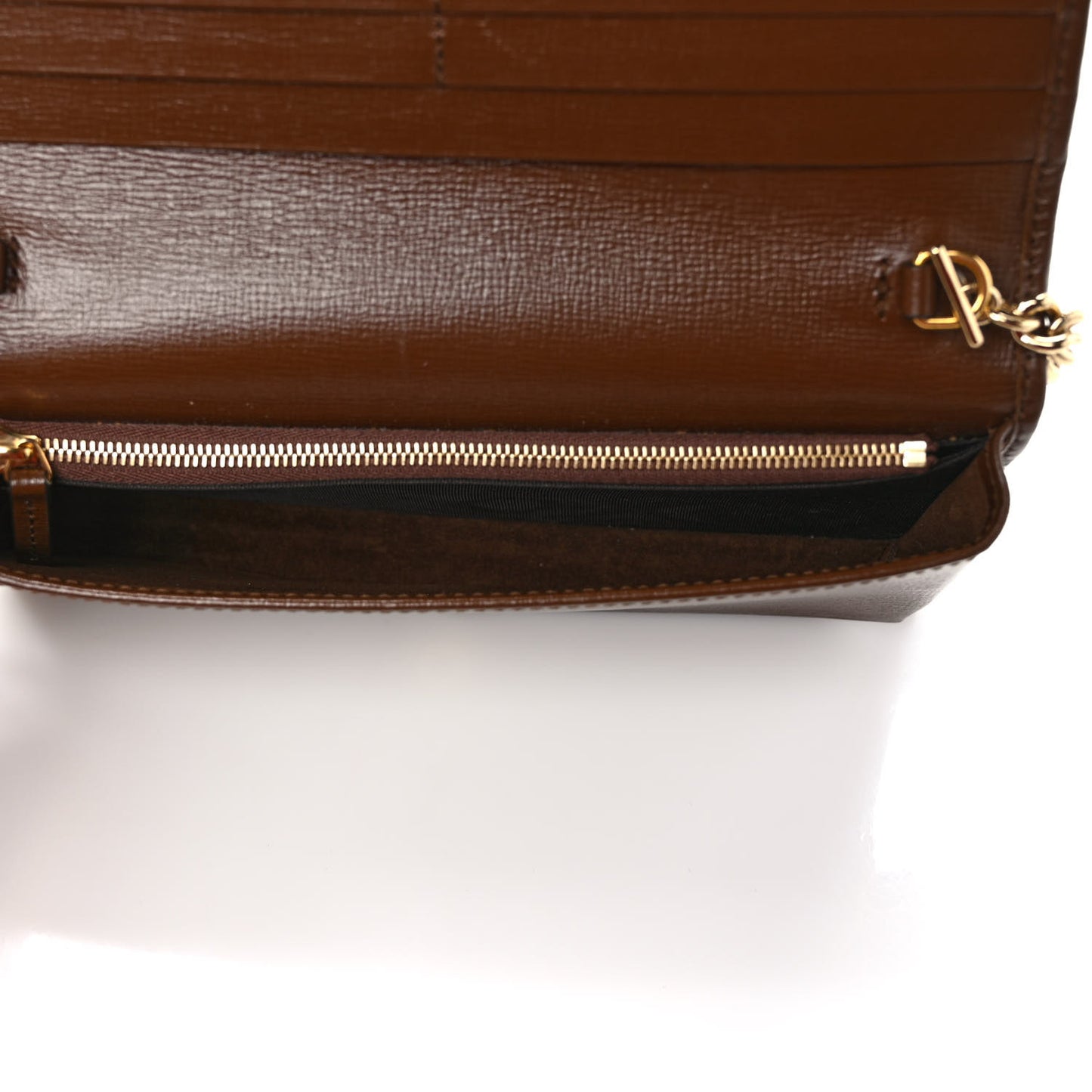 GG Supreme Monogram Azalea Calfskin Horsebit 1955 Wallet On Chain Beige Ebony Brown Sugar