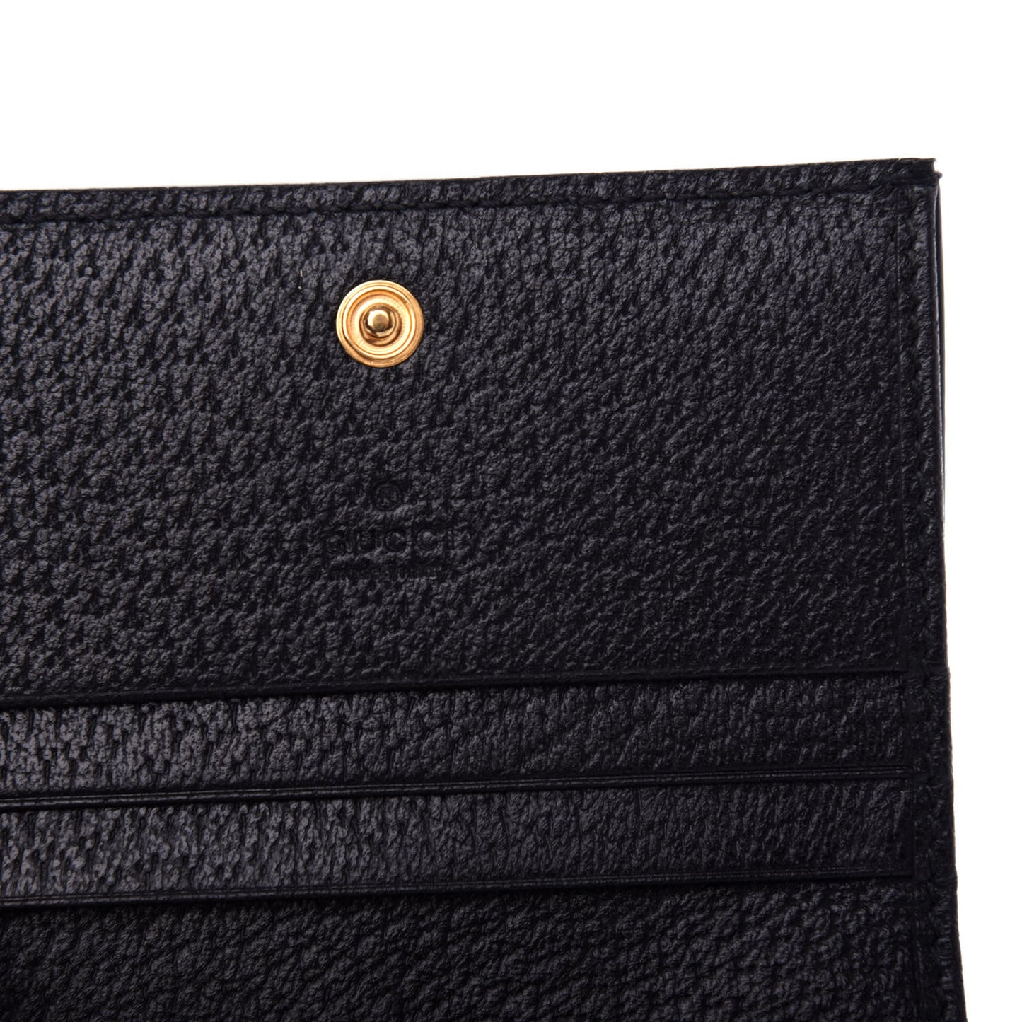 Calfskin Web Ophidia Card Case Black