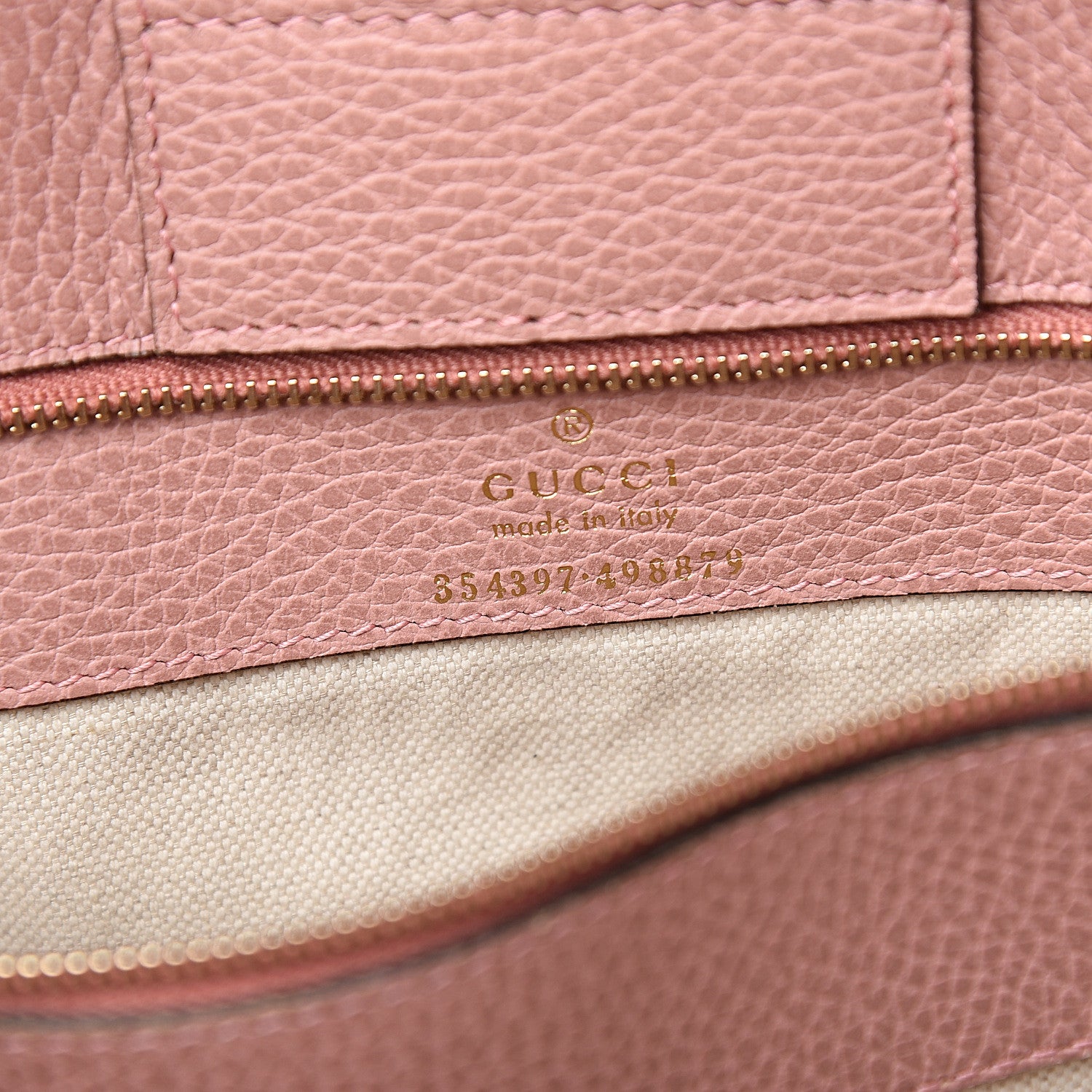 Gucci Dollar Calfskin Medium Swing Tote Grey Field Soft Pink 5 of 9