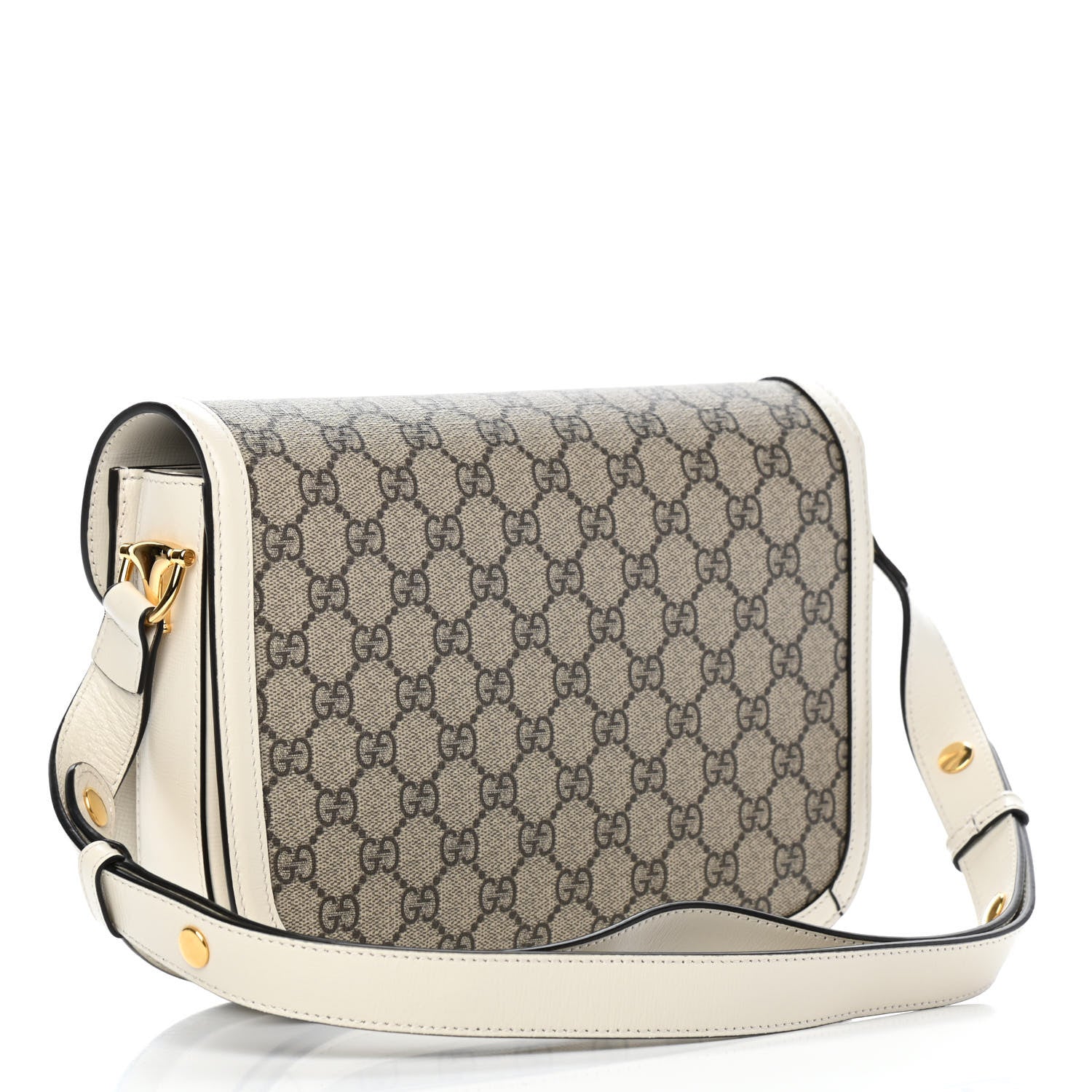 Gucci GG Supreme Monogram Horsebit 1955 Shoulder Bag Beige Mystic White 3 of 9