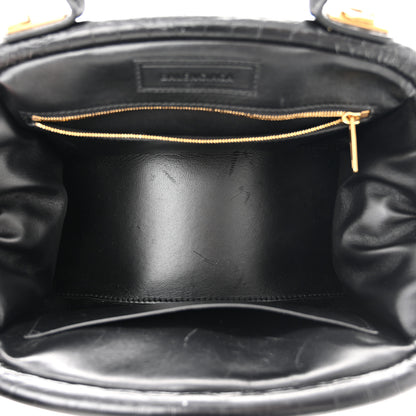 Balenciaga Extra Supple Calfskin Crocodile Embossed Small Editor Bag Black 5 of 9