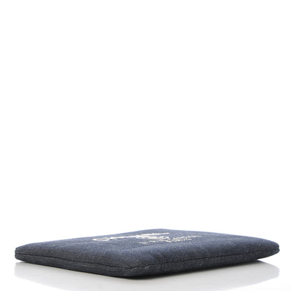 Chanel Denim Medium Deauville Pouch Dark Blue 4 of 8