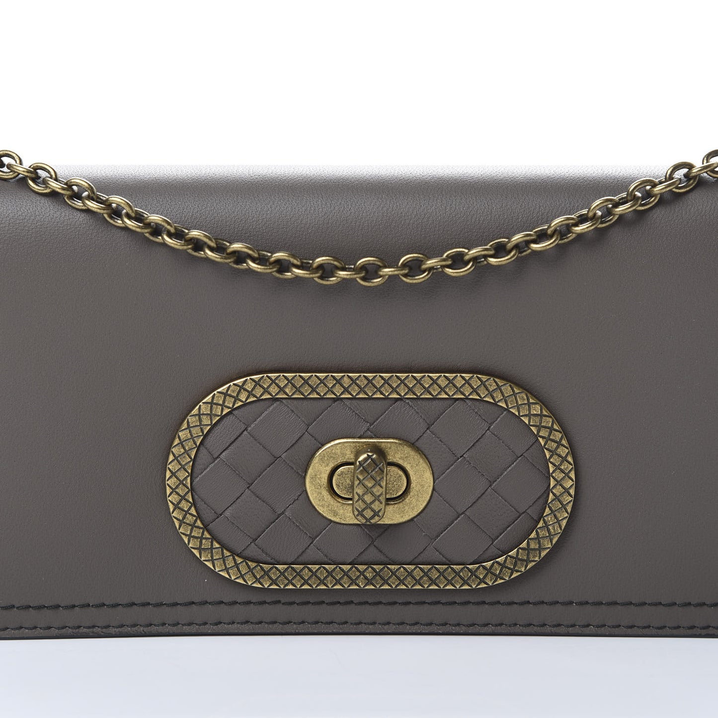 Nappa Intrecciato Ellittica Chain Wallet New Steel