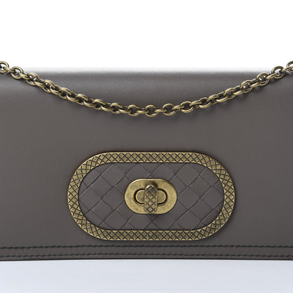 Bottega Veneta Nappa Intrecciato Ellittica Chain Wallet New Steel 6 of 10