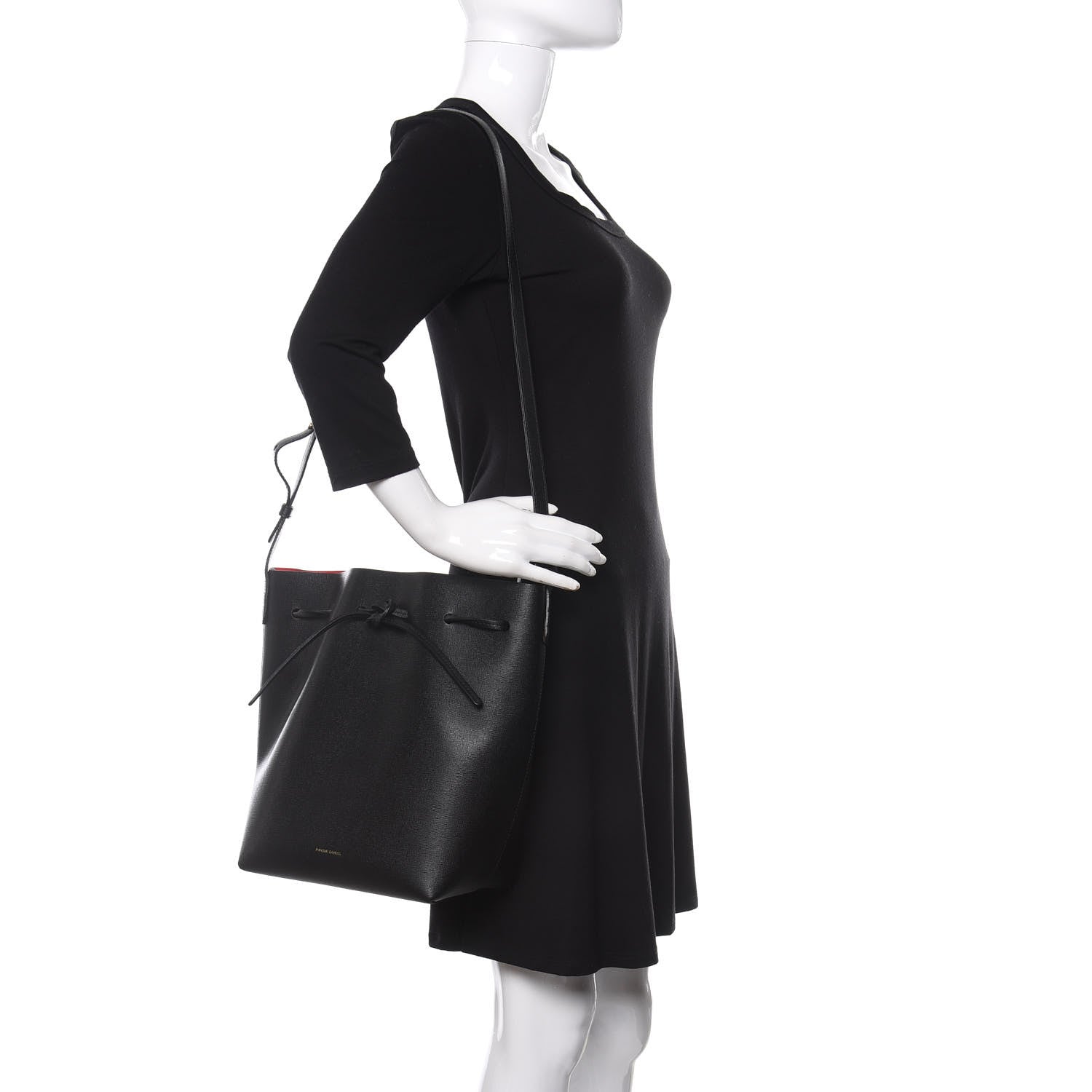 Mansur Gavriel Saffiano Bucket Bag Black Flamma 2 of 12