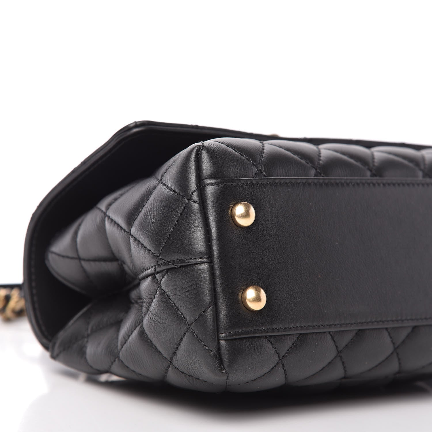 Chanel Calfskin Strass Quilted Mini Coco Handle Flap Black 6 of 10