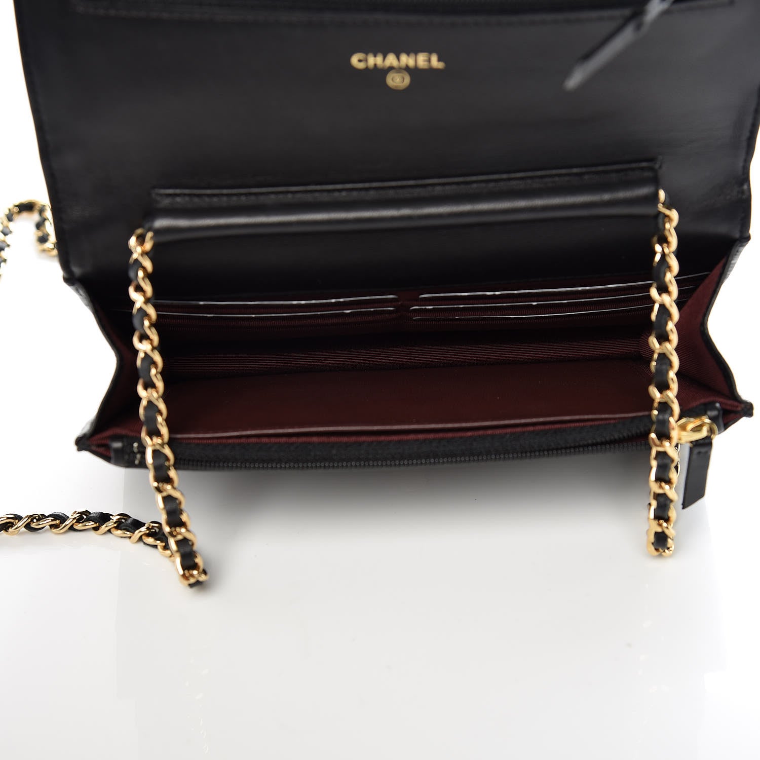 Chanel Lambskin Quilted Wallet On Chain WOC Black 5 of 9