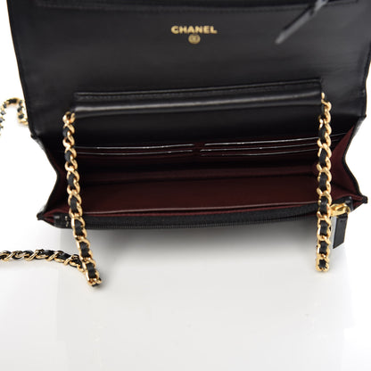Chanel Lambskin Quilted Wallet On Chain WOC Black 5 of 9