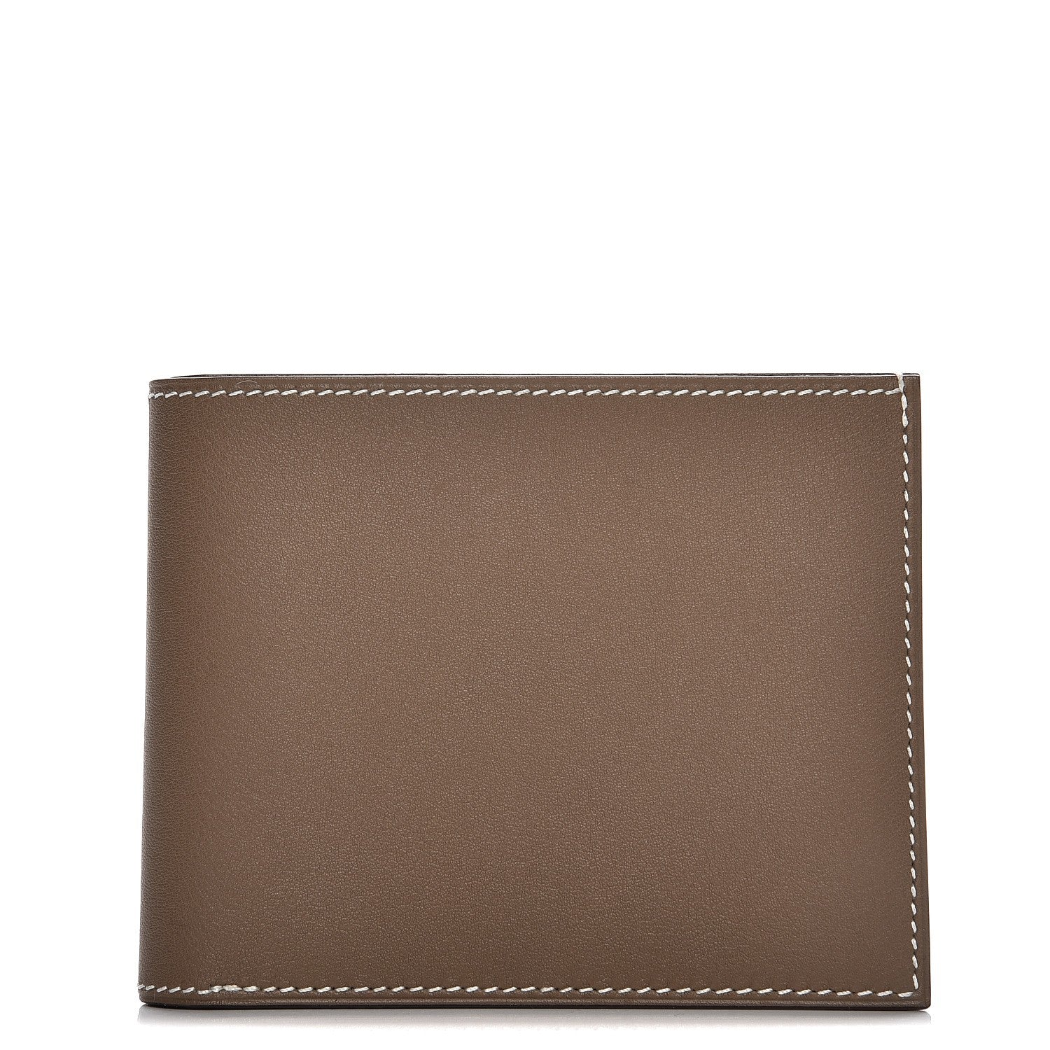 Hermes Swift Silk Printed Citizen Twill Compact Wallet Etoupe Bleu Thalassa 1 of 8