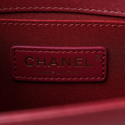 Chanel Tweed Lambskin Quilted Small Braided Jacket Boy Flap Dark Red Grey 6 of 13