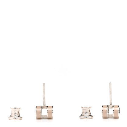 Hermes Palladium Lacquered Mini Pop H Earrings Marron Glace 3 of 5