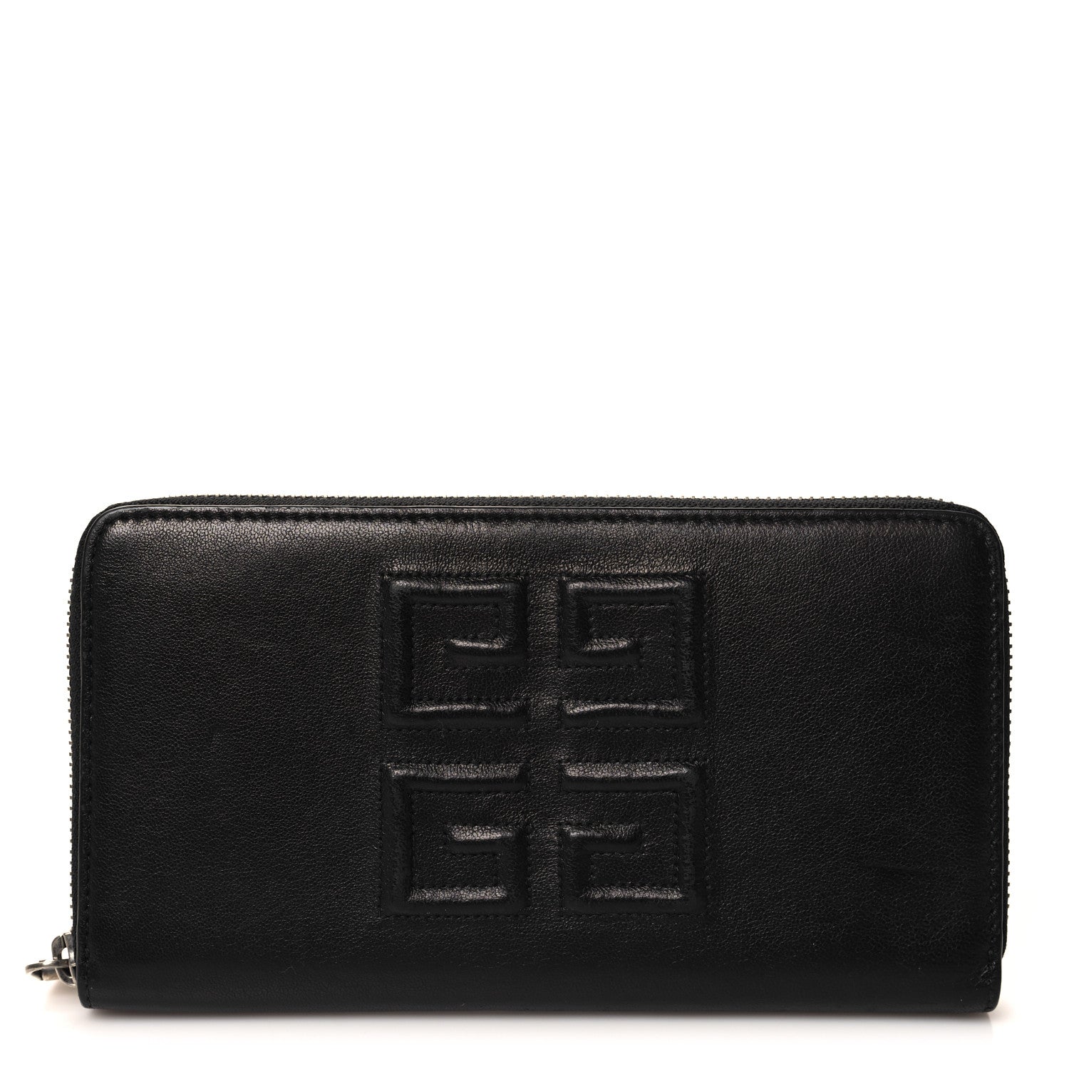 Givenchy Lambskin Logo Zip Around Wallet Black 1 of 8
