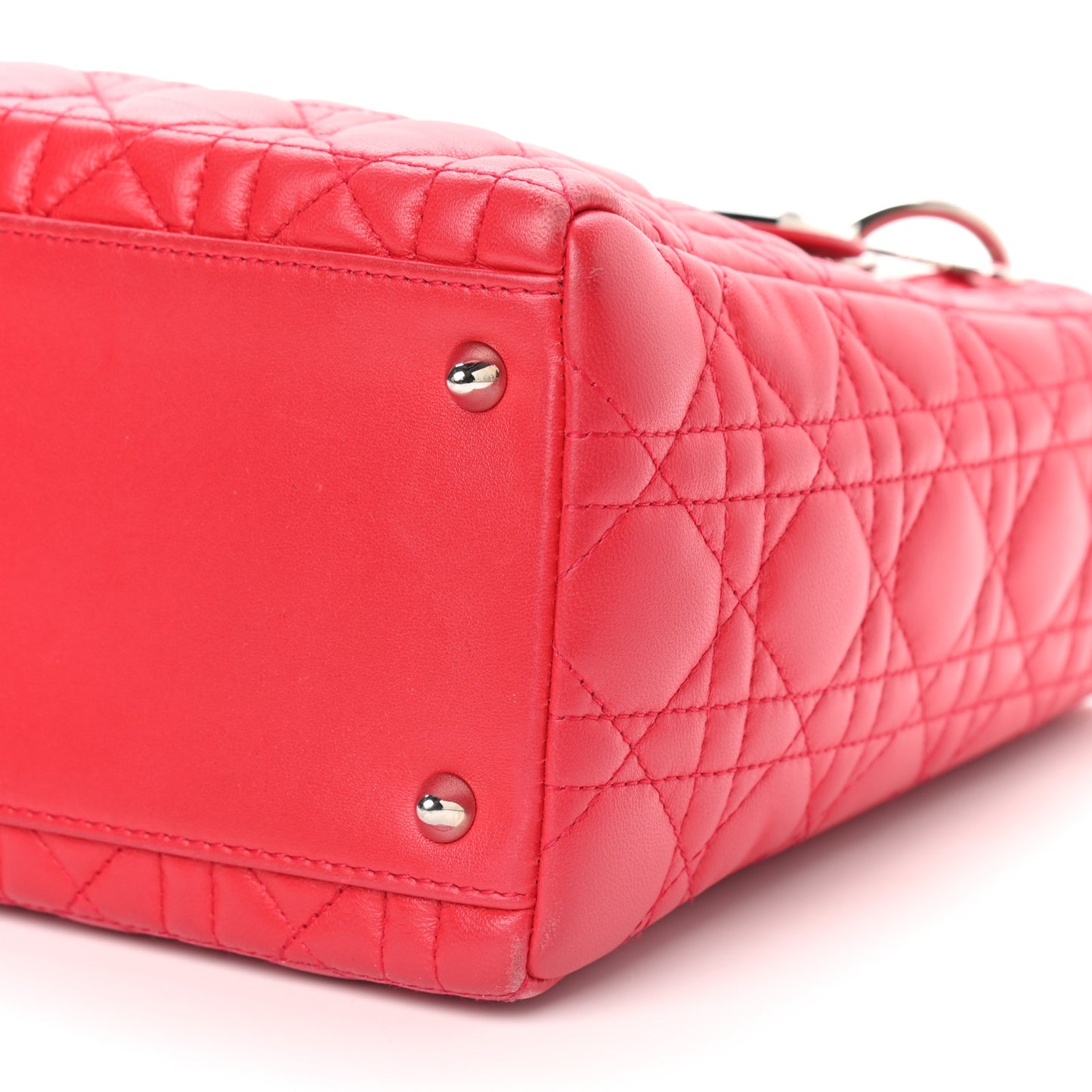 Lambskin Cannage Medium Lady Dior Red