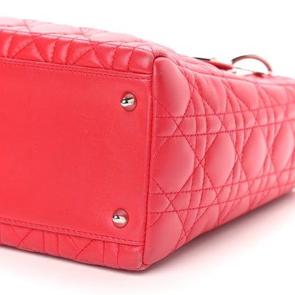 Christian Dior Lambskin Cannage Medium Lady Dior Red 8 of 12