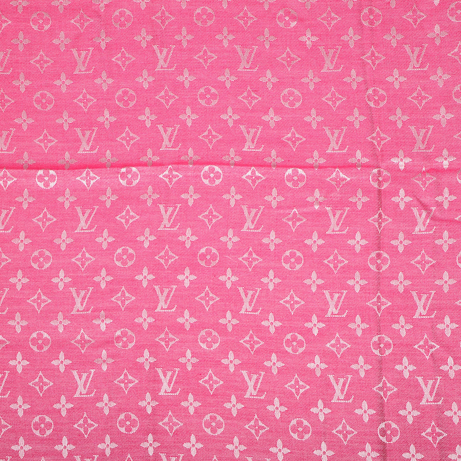 Louis Vuitton Wool Silk Monogram Denim Shawl Pivoine 5 of 6