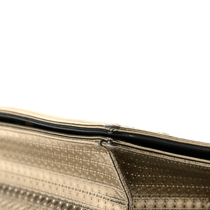 Christian Dior Metallic Patent Micro-Cannage Medium Diorama Flap Bag Gold 7 of 20