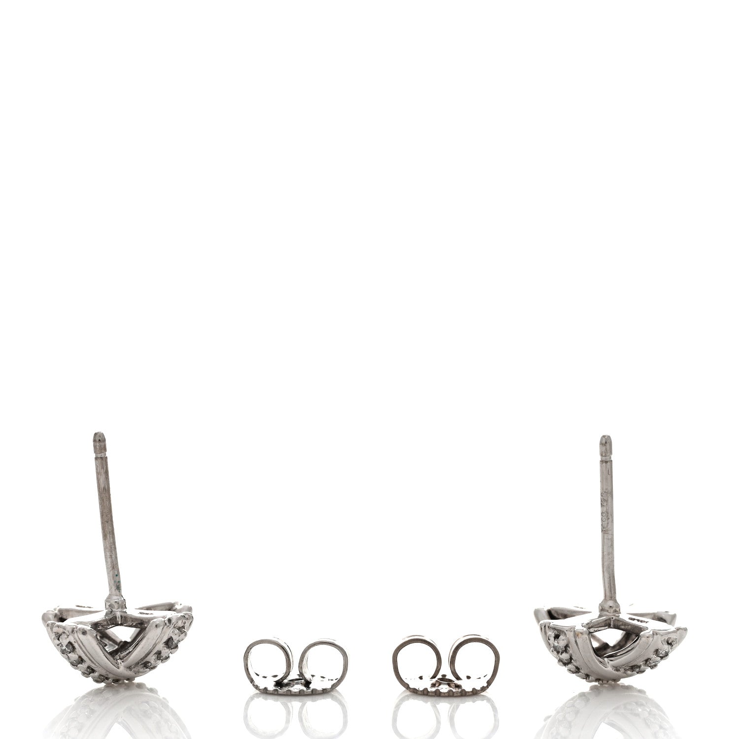 Tiffany 18K White Gold Diamond Signature X Earrings 3 of 4