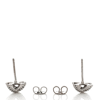 Tiffany 18K White Gold Diamond Signature X Earrings 3 of 4