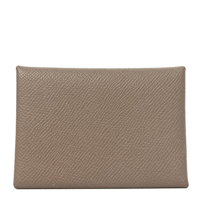 Hermes Epsom Calvi Duo Card Case Etoupe 1 of 7