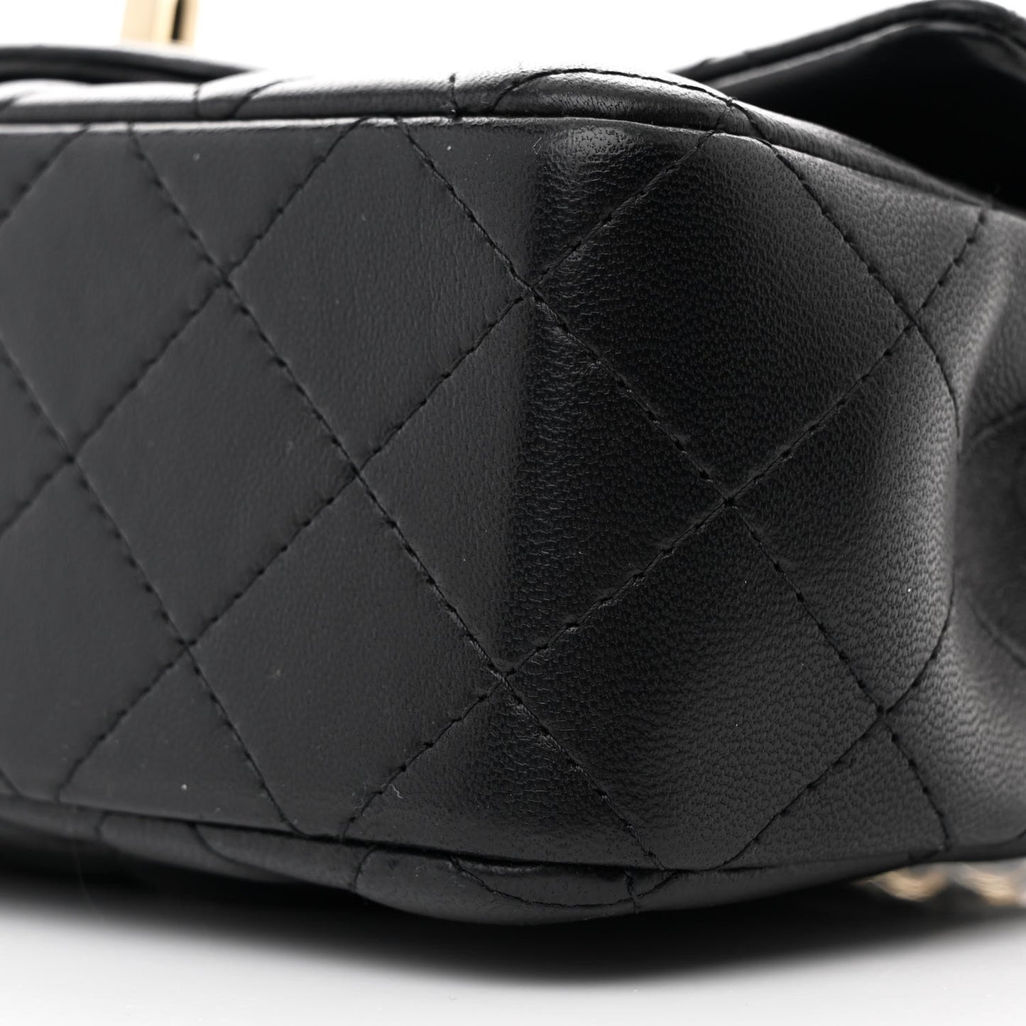 Lambskin Quilted Mini Rectangular Flap Black