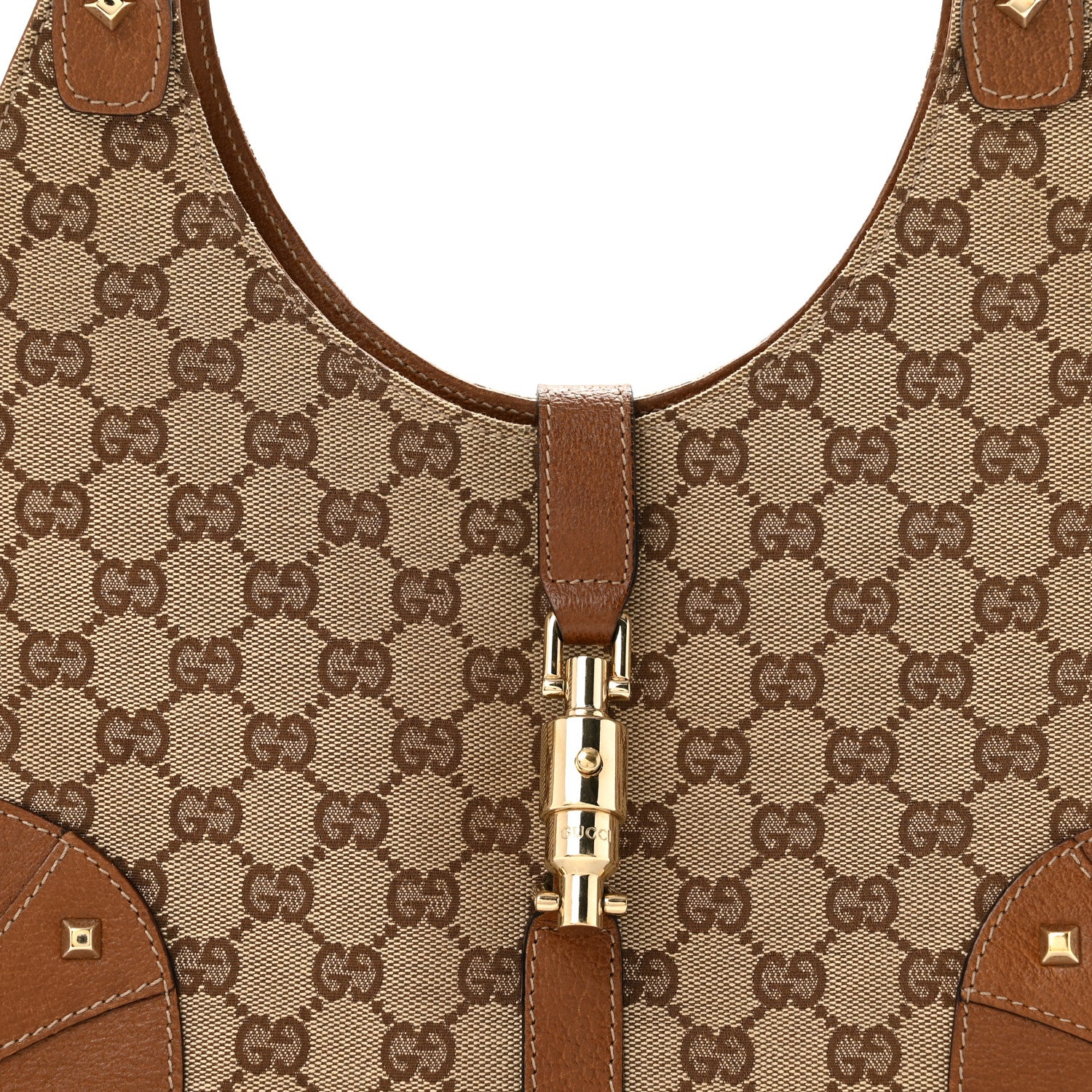 Gucci Monogram Calfskin Large Bardot Shoulder Bag Brown 7 of 14