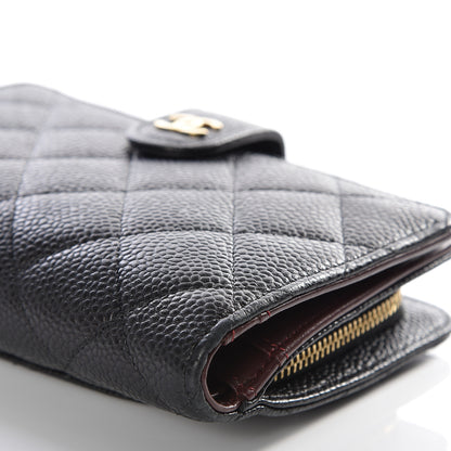 Chanel Caviar Quilted Zipped Pocket Wallet Black 8 of 12