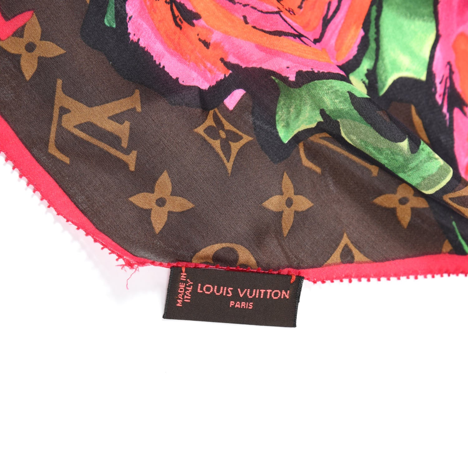 Louis Vuitton Silk Monogram Roses Scarf Marron 2 of 4