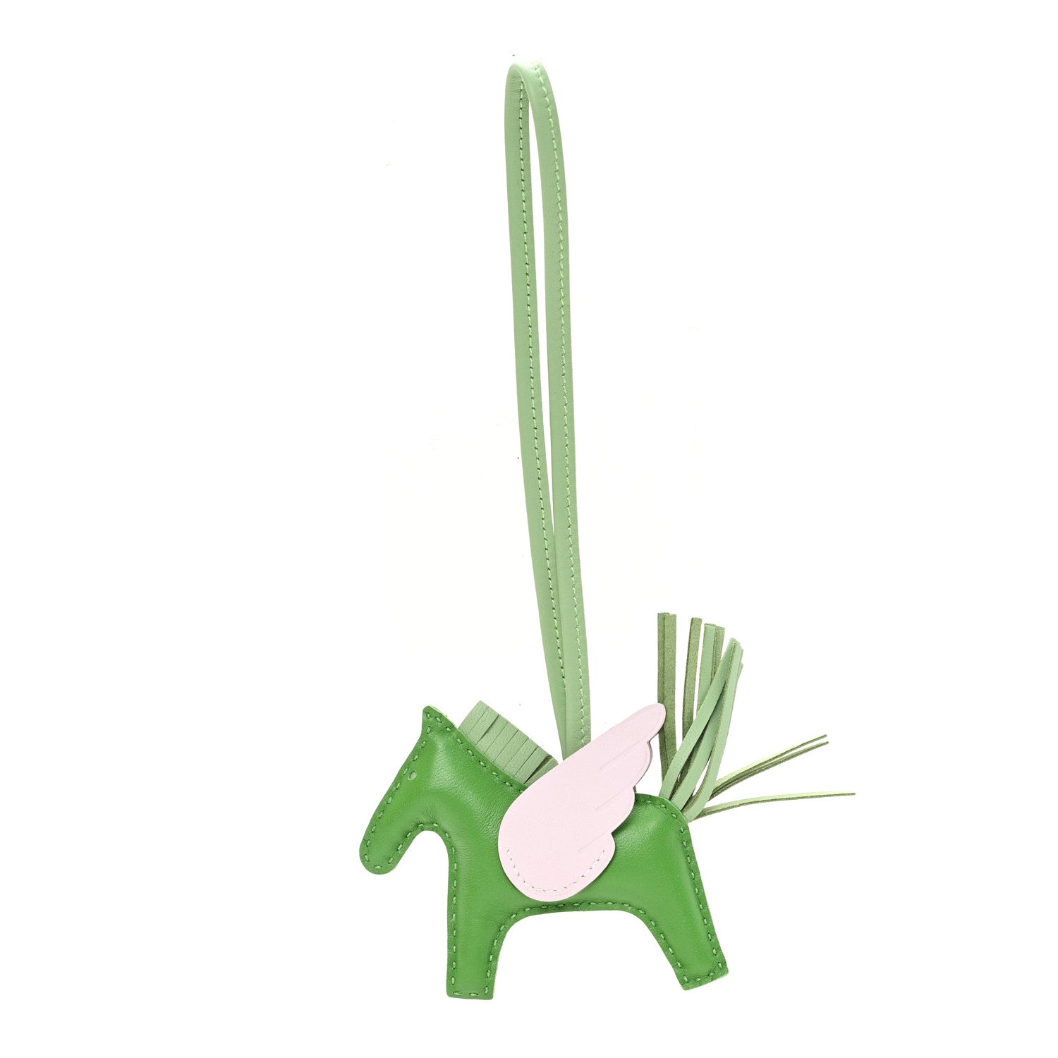 Hermes Milo Lambskin Grigri Rodeo Pegase Horse Bag Charm PM Vert Yucca Vert Criquet Mauve Pale 1 of 5