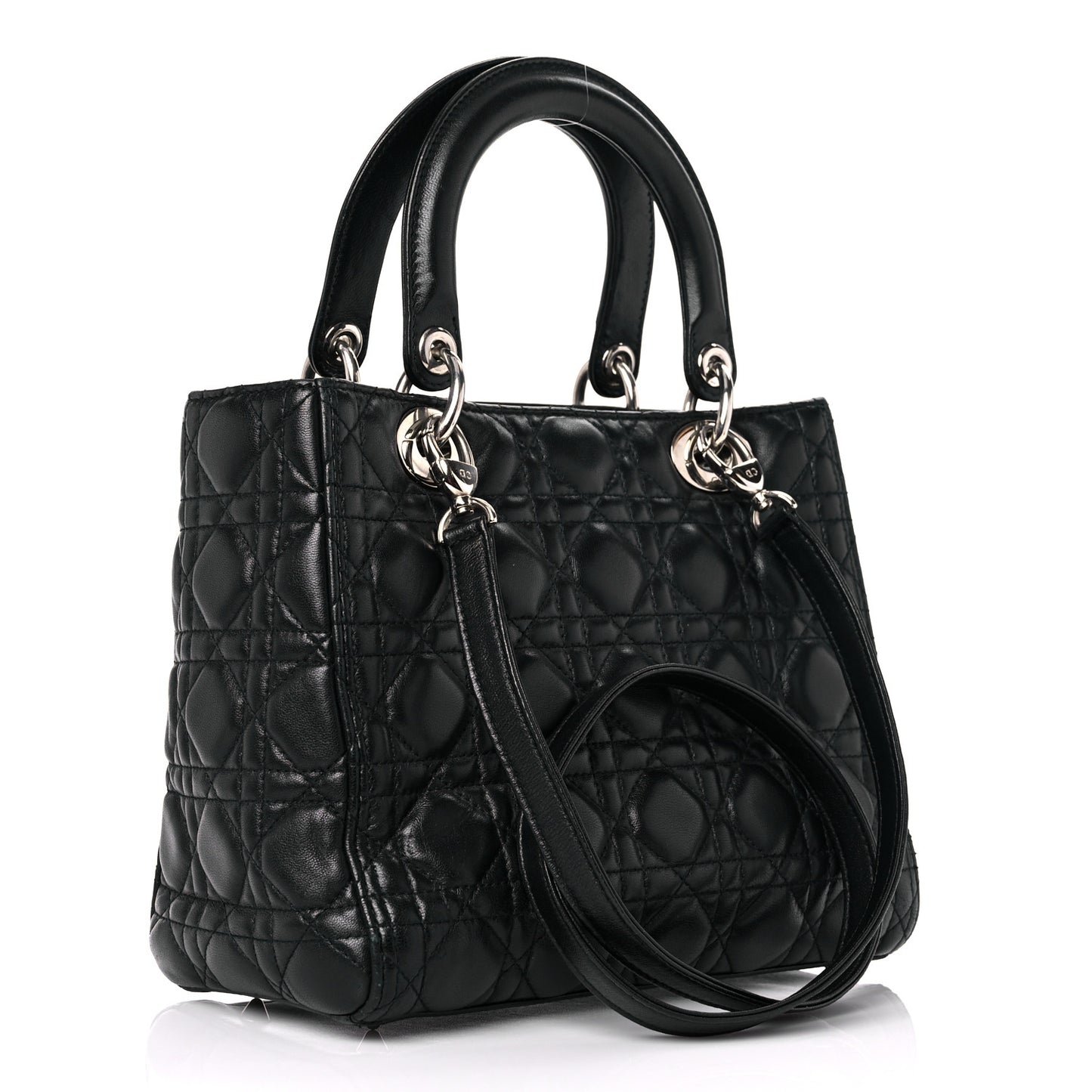 Lambskin Cannage Medium Lady Dior Black