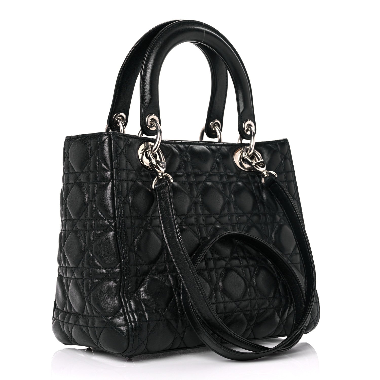 Christian Dior Lambskin Cannage Medium Lady Dior Black 3 of 18