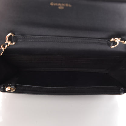 Chanel Iridescent Lambskin Quilted Pearl Wallet On Chain WOC Black 5 of 16