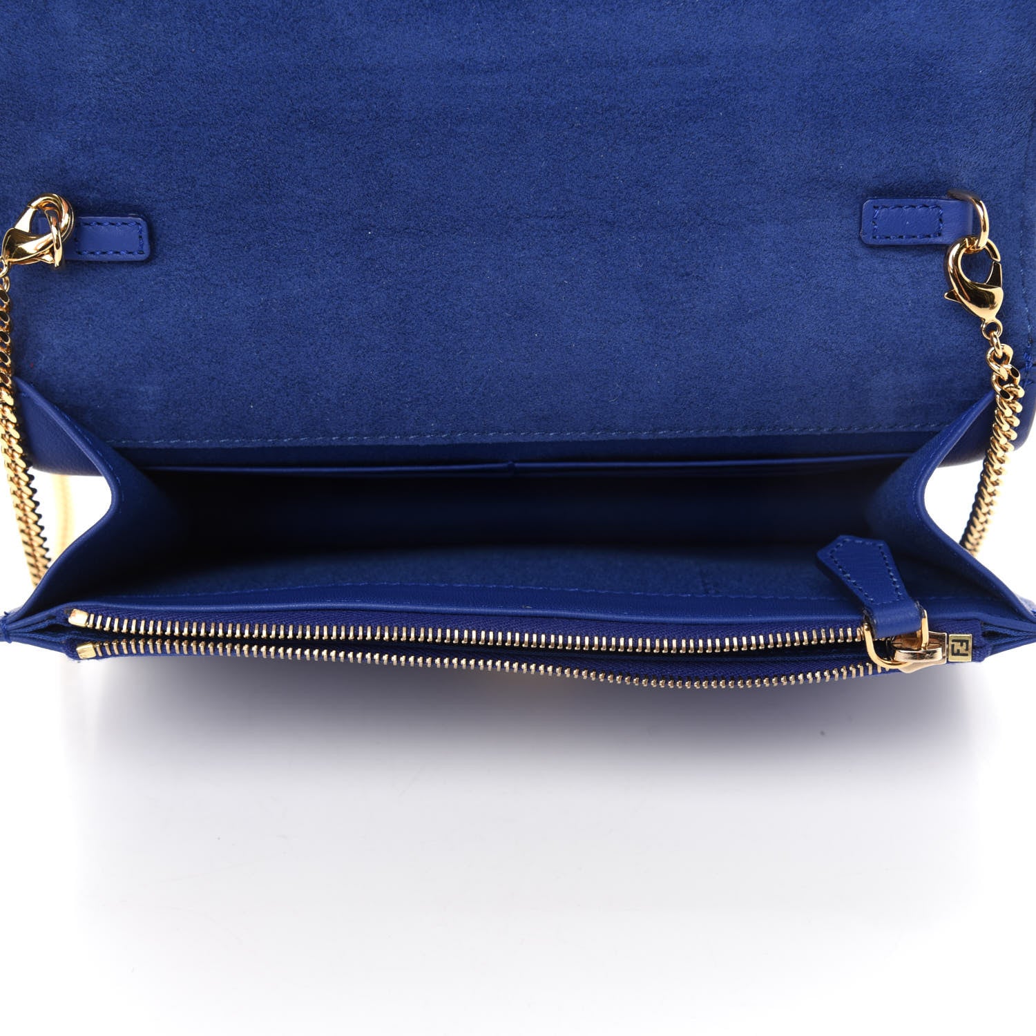 Fendi Vitello Flamingo Tube Wallet on Chain Blue Neon 5 of 11