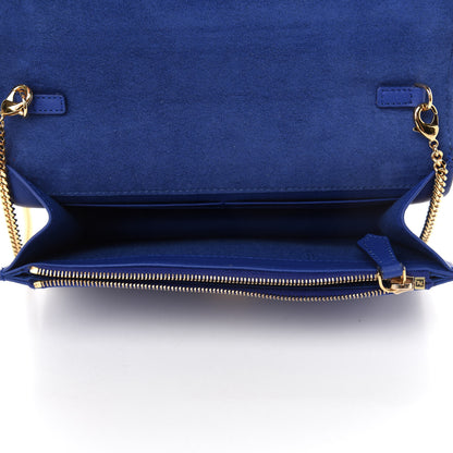 Fendi Vitello Flamingo Tube Wallet on Chain Blue Neon 5 of 11