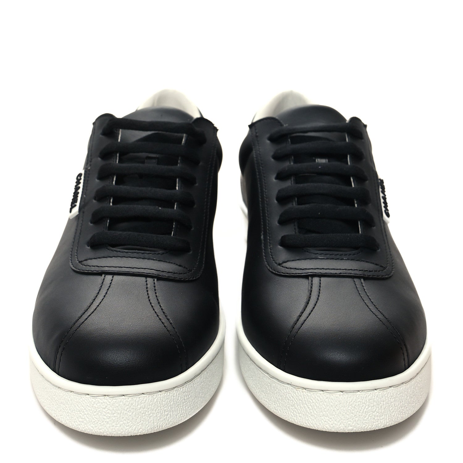 Chanel Calfskin Mens CC Sneakers 45 Black 2 of 9