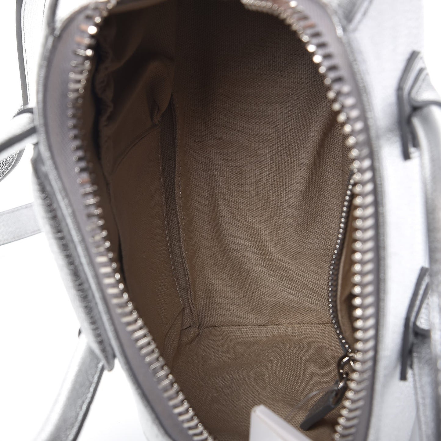 Metallic Sugar Goatskin Mini Antigona Silver