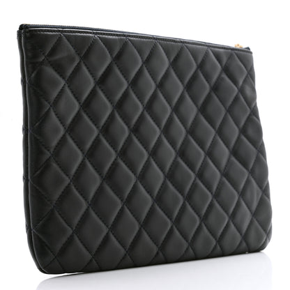 Chanel Lambskin Quilted Medium Cosmetic Case Navy Blue 3 of 9