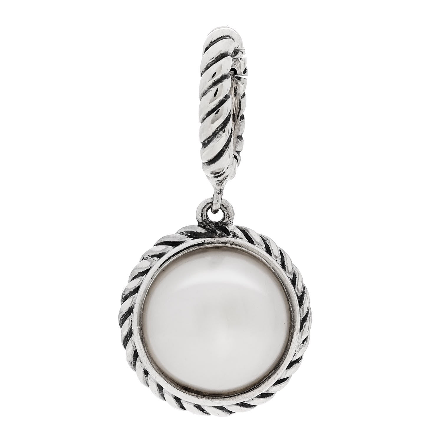 David Yurman Sterling Silver Pearl Cable Enhancer Pendant 1 of 4
