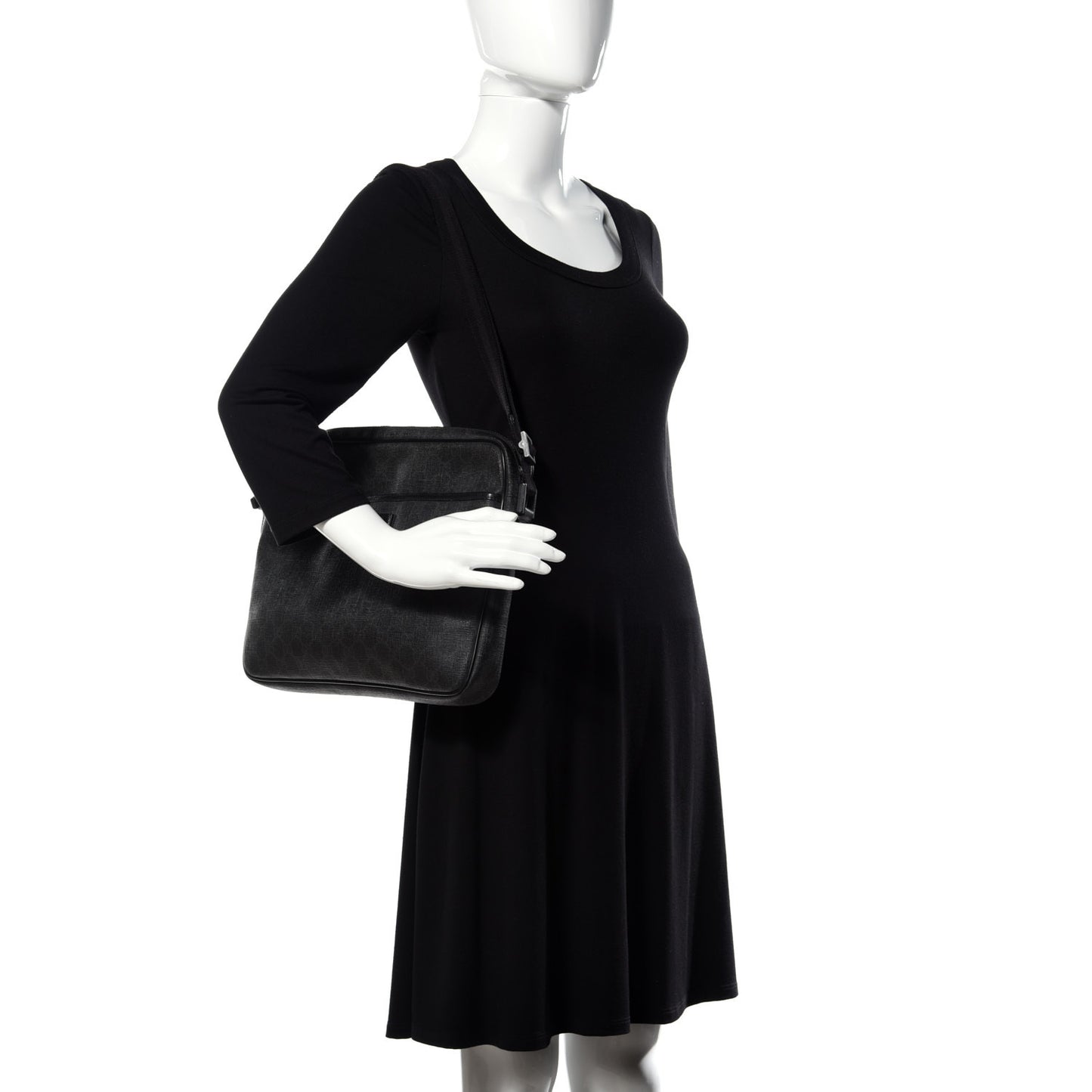 GG Plus Monogram Messenger Bag Black