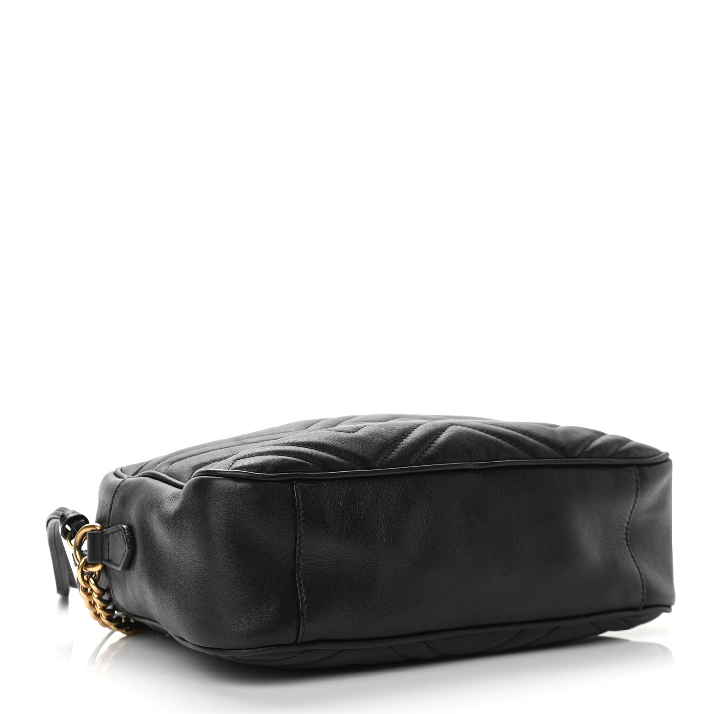 Calfskin Matelasse Medium GG Marmont Chain Shoulder Bag Black