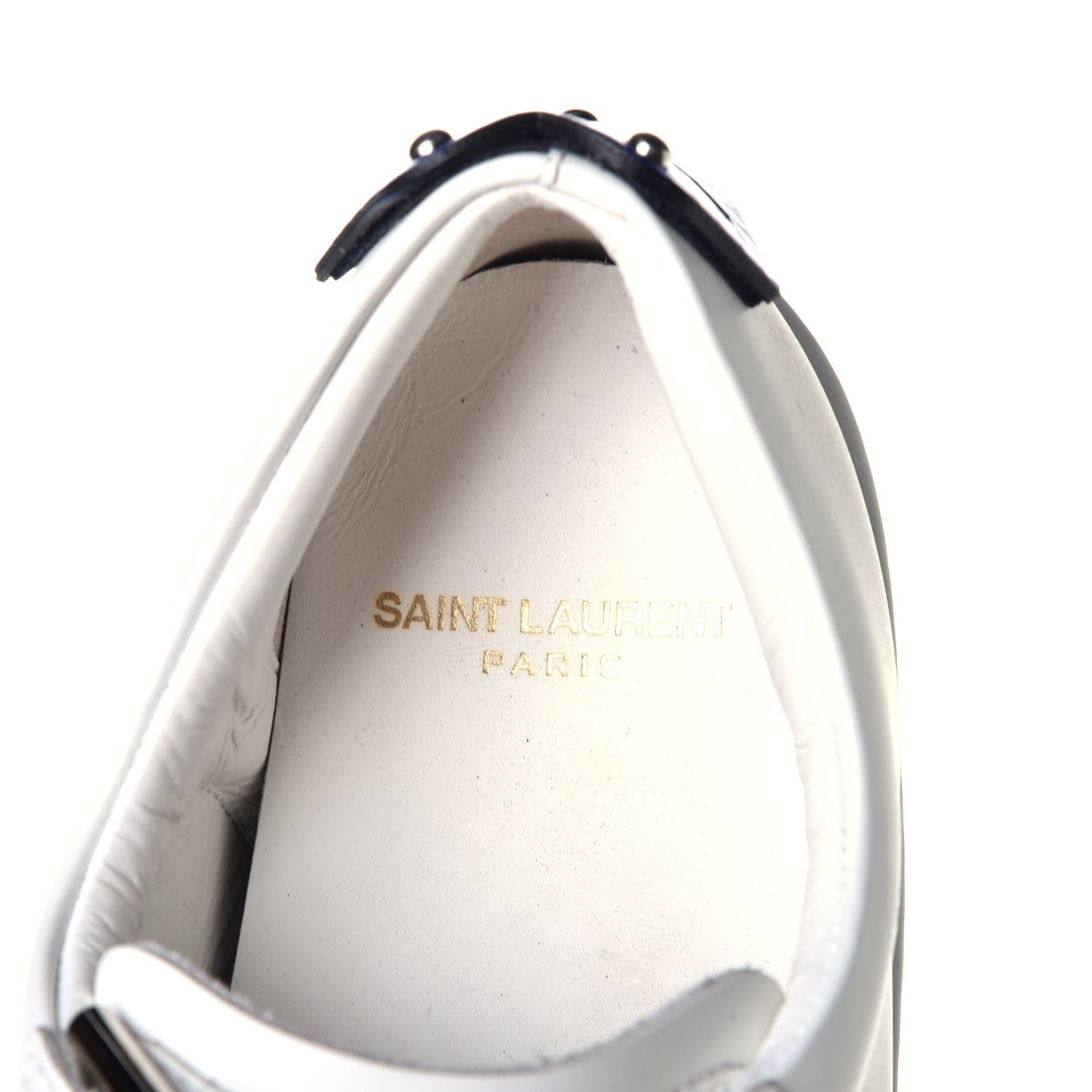 Saint Laurent Calfskin Metallic Ayers Signature Court Lips Sneakers 36 Optic White 8 of 10