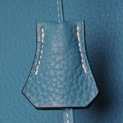 Hermes Taurillon Clemence Birkin 35 Blue Jean 14 of 27