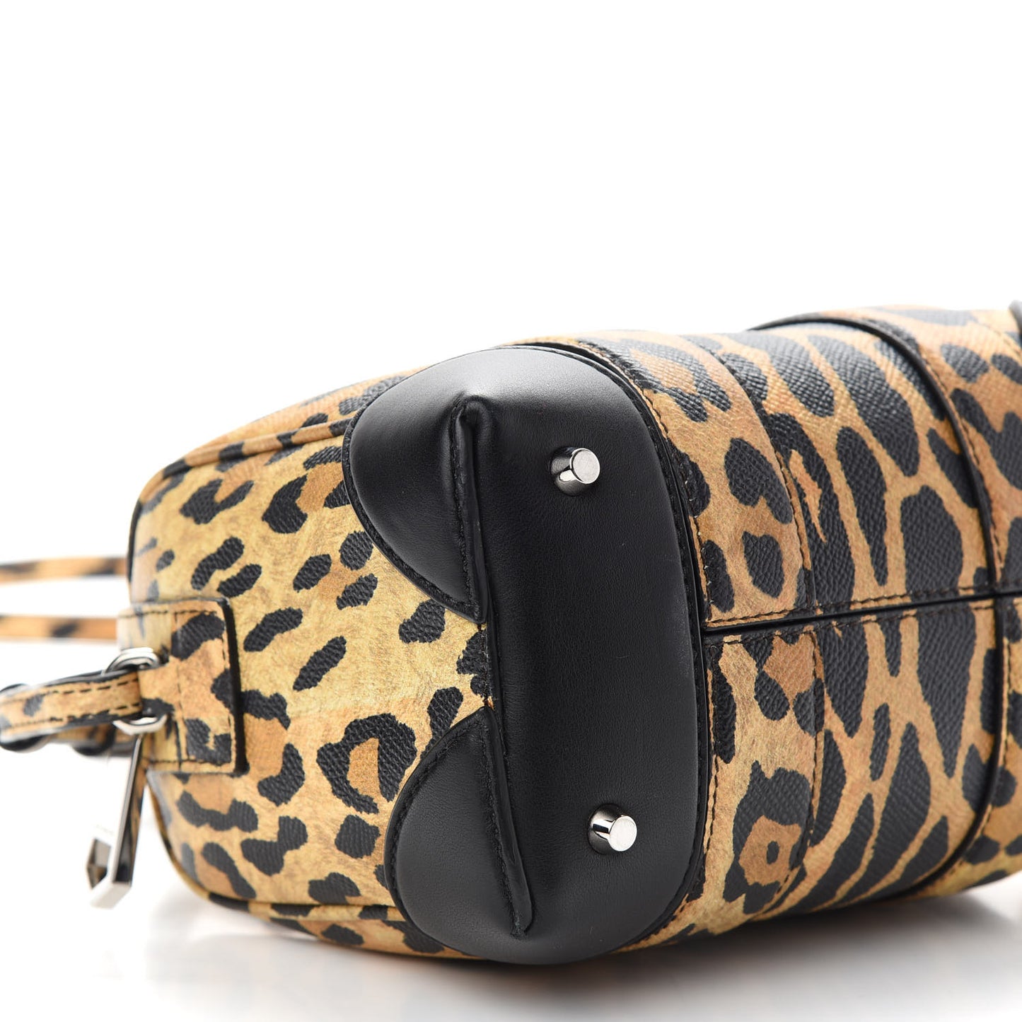 Grained Calfskin Leopard Print Micro Lucrezia