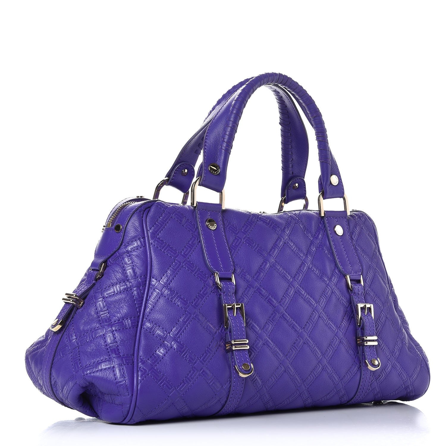 Versace Calfskin Satchel Violet 3 of 8