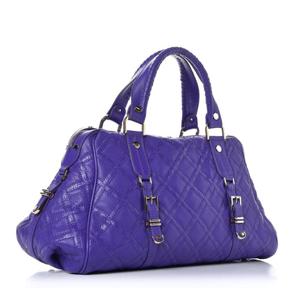Versace Calfskin Satchel Violet 3 of 8