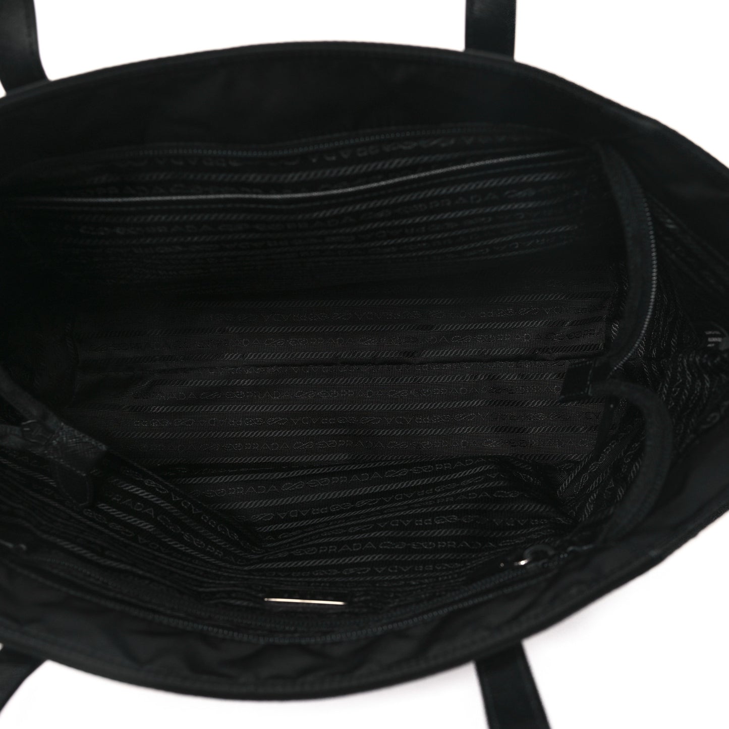 Tessuto Nylon Saffiano Shopping Tote Black