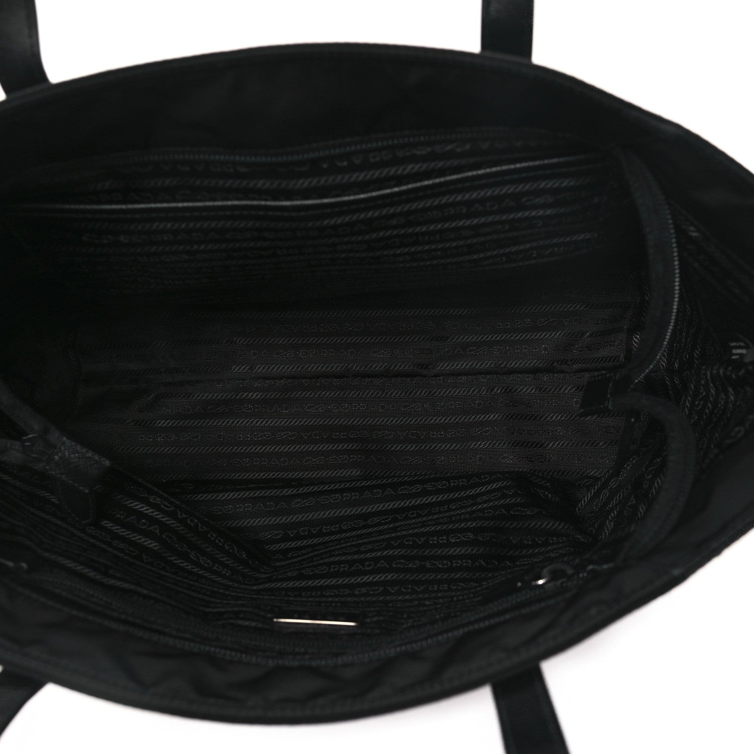 Prada Tessuto Nylon Saffiano Shopping Tote Black 5 of 10